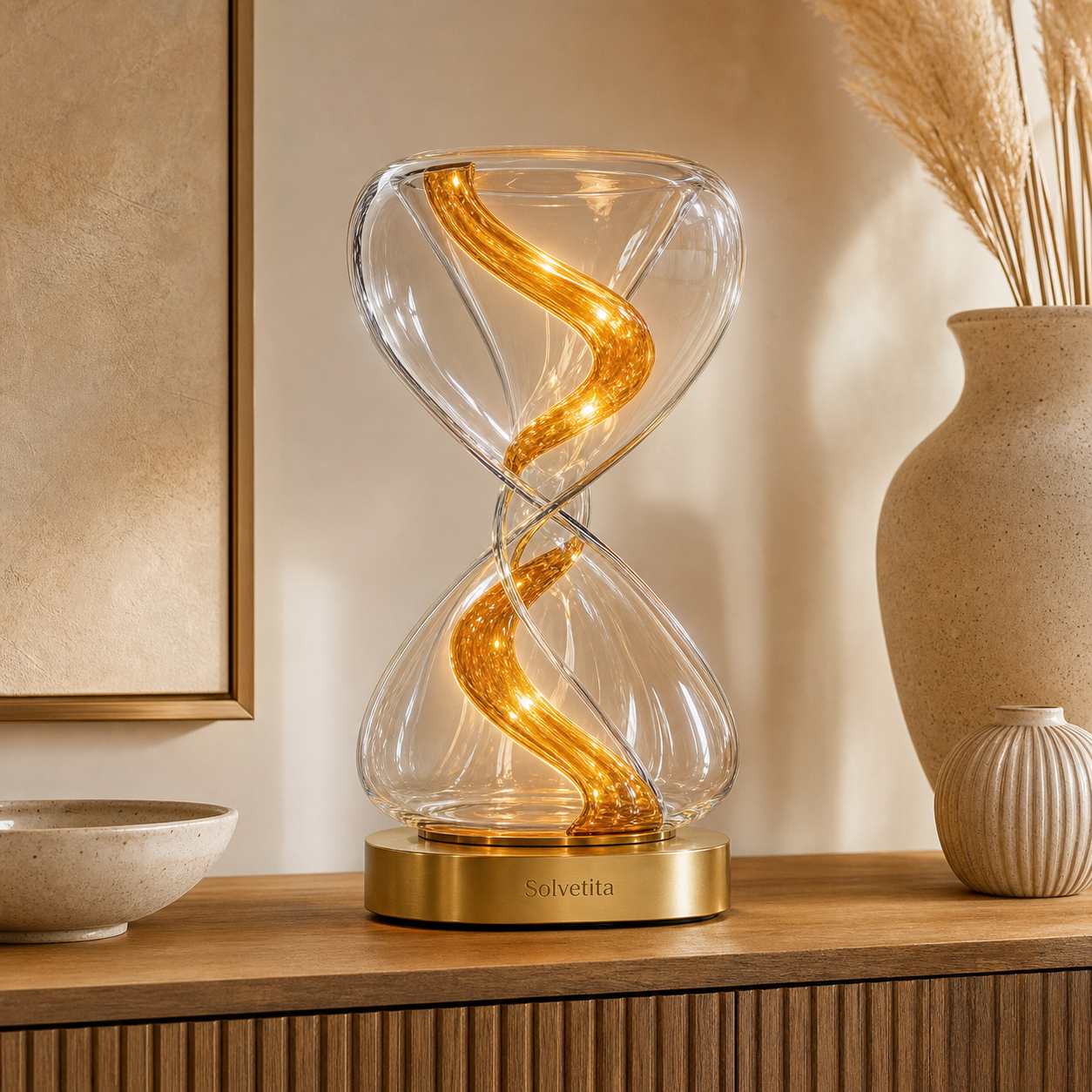 Solvetita Hourglass Glass Decor Lamp main product image by Solvetita